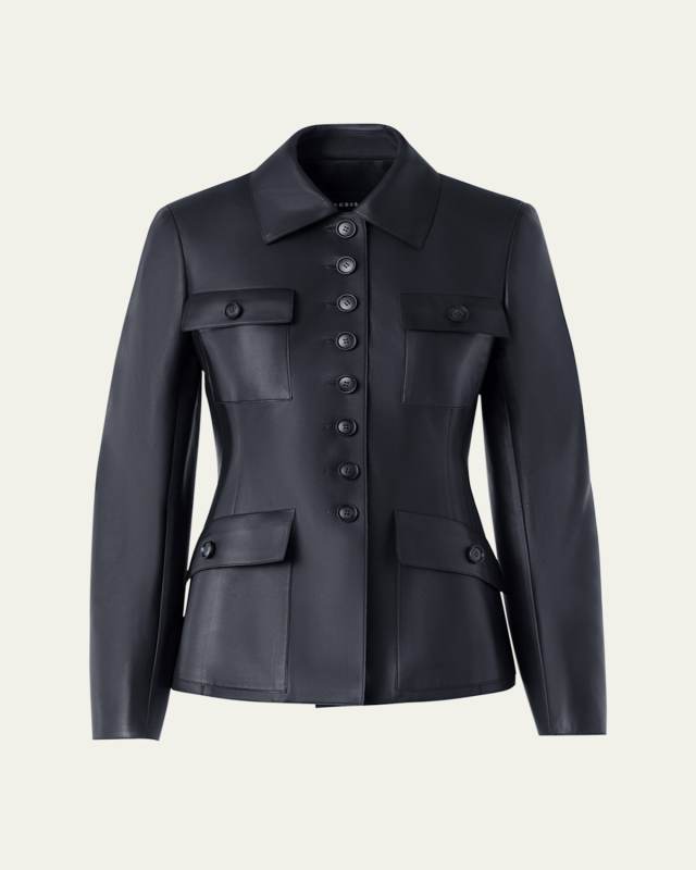 Delia Nappa Leather Fitted Jacket